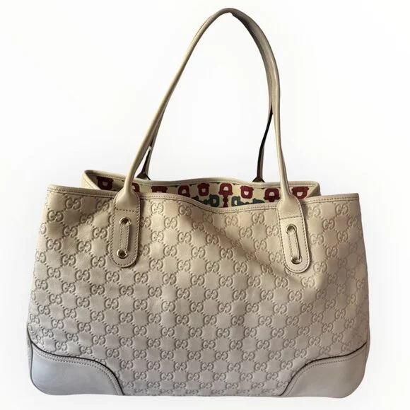 Gucci Guccissima Leather Princy Tote | White | Bow Detail - Picture 3 of 9